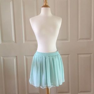 Mint/teal Skirt with lace underneath